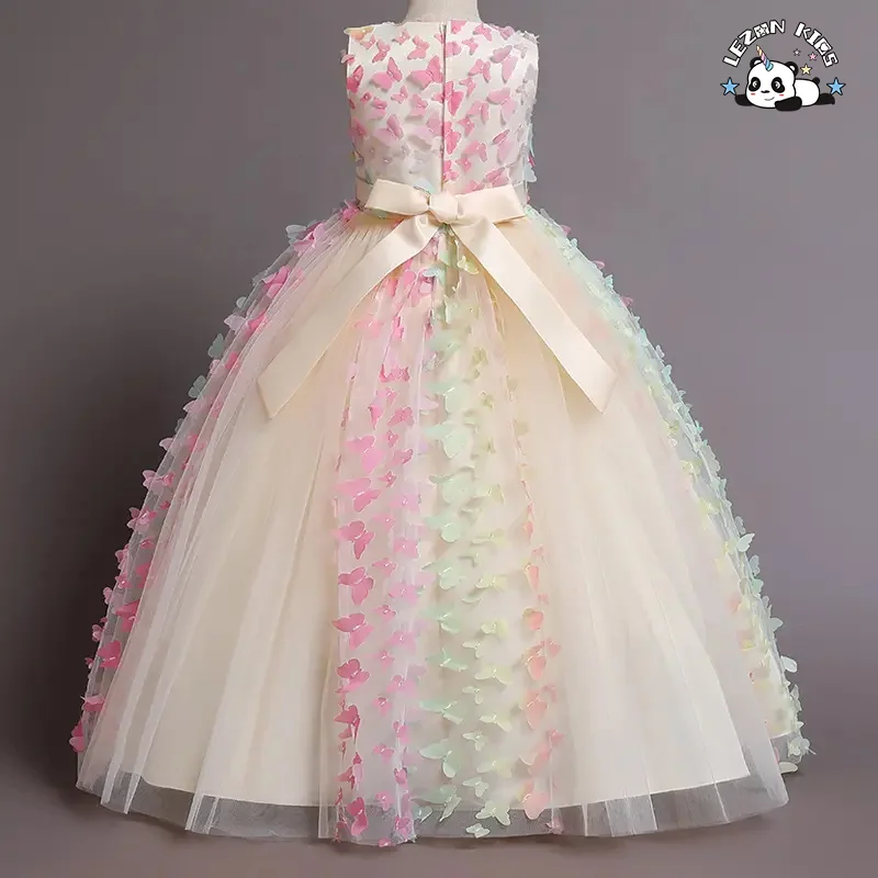LEZONKIDS - Wholesale Toddler Baby Flower Girls Princess Tulle Dress Lace Tutu A-line Appliques Party Dresses